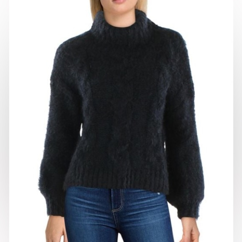 NWT Cutout Back Sage the Label Eyelash Turtleneck Sweater